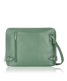  Italian Leather, The Michelle Crossbody Handbag, Sage Green