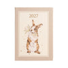 A flexible 2027 diary. Featuring a pale pink boarder, golden accents and an assortment of adorable animal illustrations by Hannah dale. Wrendale Designs. 