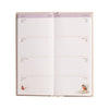 A slim, hard back diary for the year 2027. Featuring an assortment of watercolour illustrations by Hannah Dale throughout the book. Wrendale Designs.