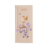 A slim, hard back diary for the year 2027. Featuring an assortment of watercolour illustrations by Hannah Dale throughout the book. Wrendale Designs.