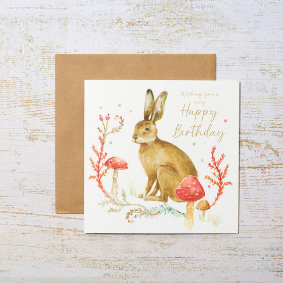 Woodland Hare - Blank Birthday Card