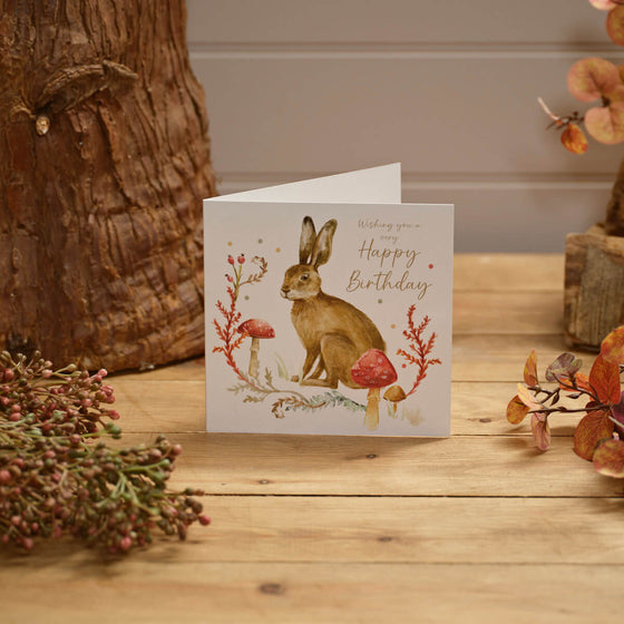 Woodland Hare - Blank Birthday Card