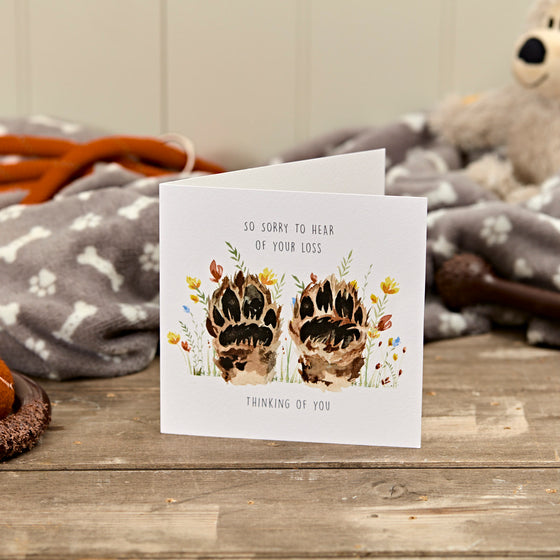 So Sorry To Hear of Your Loss - Blank Sympathy Card for the Loss of a Dog