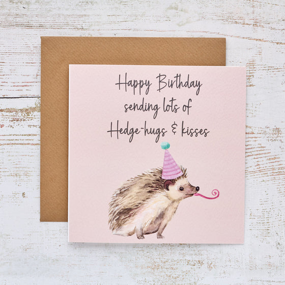Sending Lots of Hedge-hugs - Funny Blank Birthday Card