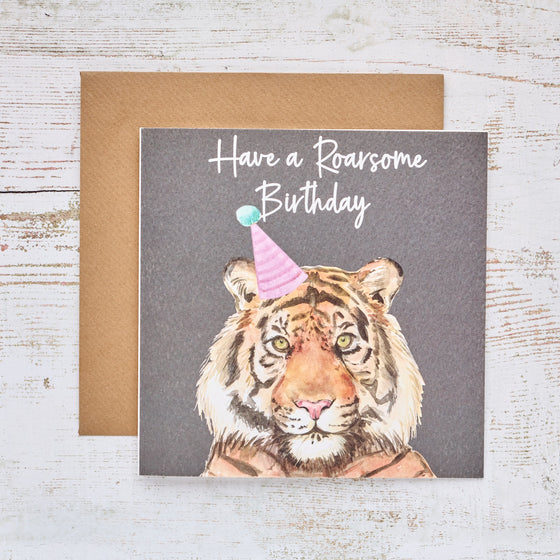 Have a Roarsome Birthday - Blank Birthday Card for Men