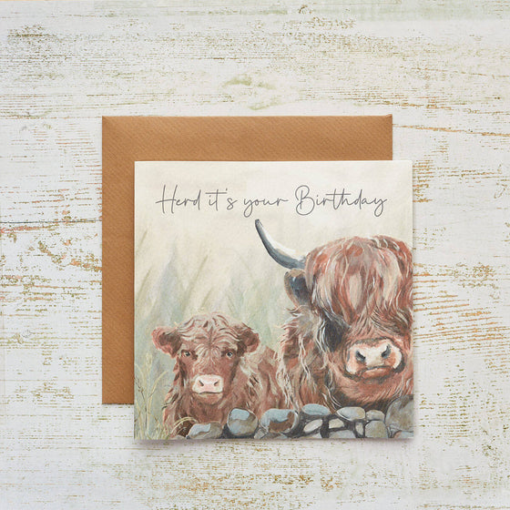Highland Cows - Blank Birthday Card