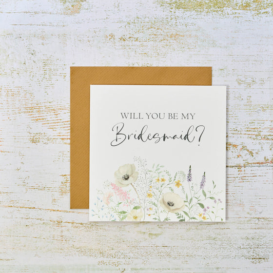 Will You Be My Bridesmaid Card - Elegant Blank Bridesmaid Card