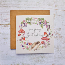  Robin and Hedgehog - Blank Birthday Card