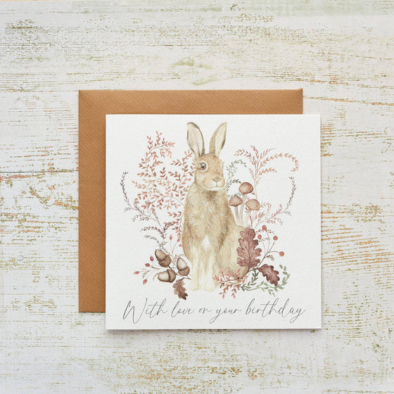 Woodland Hare - Blank Birthday Card