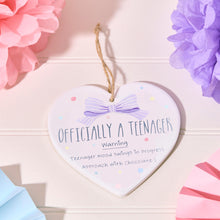  Officially a Teenager - Heart-Shaped Ceramic Hanger for 13th Birthday