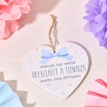  Officially a Teenager - Heart-Shaped Ceramic Hanger for 13th Birthday