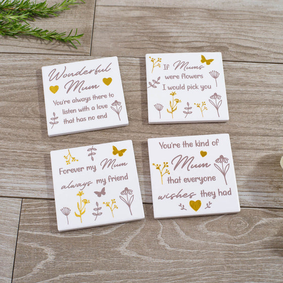 Wonderful Mum - Square Ceramic Coaster