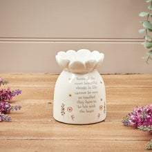  Small Ceramic Wax Melt Burner with Floral Motif