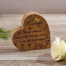  Wood Heart Shaped Block - Friends