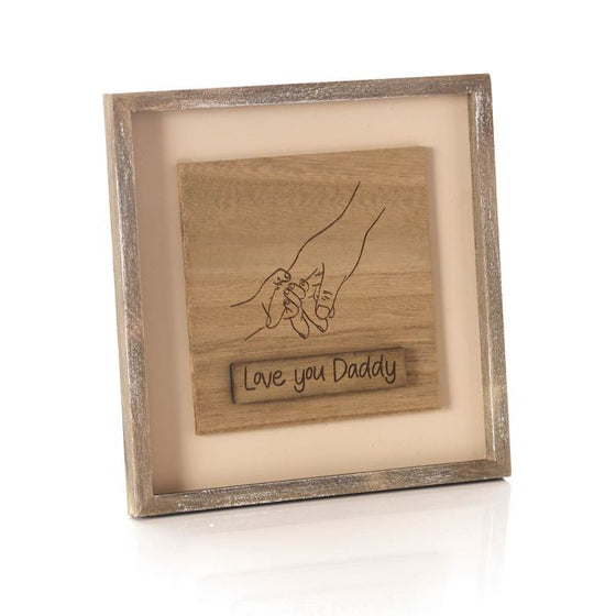 Love You Daddy Framed Engraved Wood Plaque
