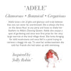 Adele the robin, an adorable, soft and cuddly plush toy, designed by Hannah Dale. Adele has a glamorous, botanical and gregarious personality. A perfect gift for animal lovers of all ages. Wrendale Designs.