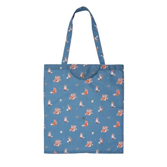Wrendale Designs - Handsome Foxes Foldable Shopping Bag with Snap Closure