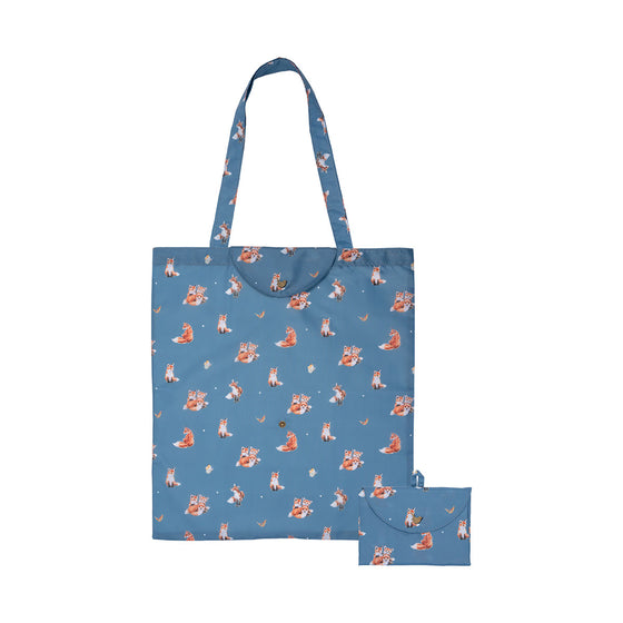 Wrendale Designs - Handsome Foxes Foldable Shopping Bag with Snap Closure