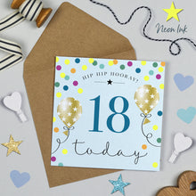  Blue Birthday Balloons, 18th Birthday Card for Young Men
