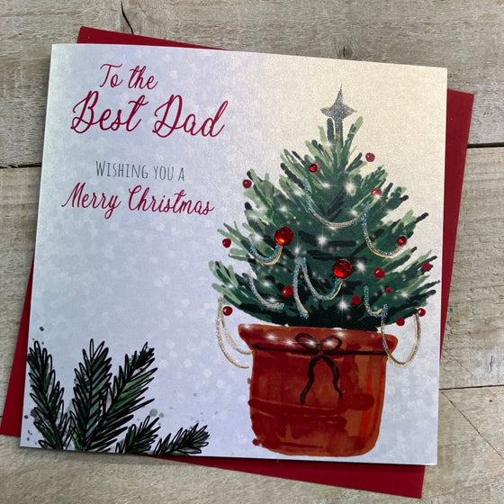 Elegant Blank Christmas Card - To The Best Dad