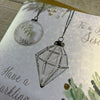 Elgant blank Christmas card with ornaments and text 'To a Special Sister, Have a Sparkling Christmas' 2