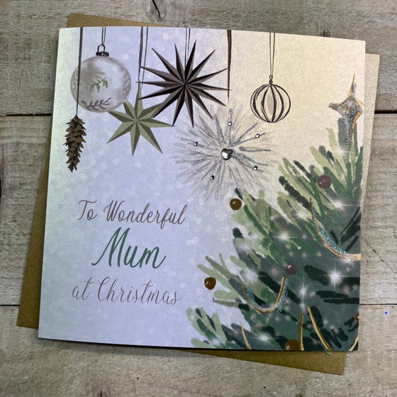 elegant blank christmas card To a Wonderful Mum 1