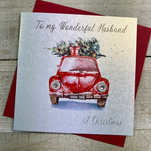  rustic retro Beetle Christmas Card for Husband 1