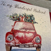 rustic retro Beetle Christmas Card for Husband 2