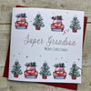 Beautiful Blank Christmas Card - Super Grandson Merry Christmas