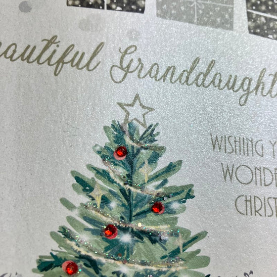 Elegant Blank Christmas Card - Beautiful Granddaughter
