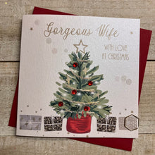  elegant blank christmas card Gorgeous Wife sparkling christmas tree and gifts