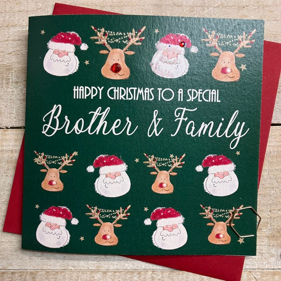 Fun Blank Christmas Card Brother and his family 1
