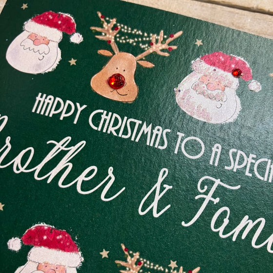 Fun Blank Christmas Card Brother and his family 2