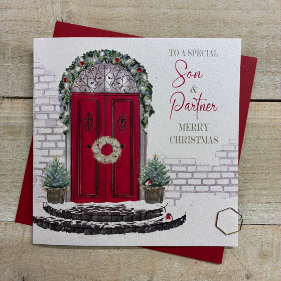 elegant blank christmas card special son and partner