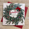 Elegant Blank Christmas Card Grandma Christmas Wreath 1