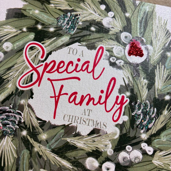 elegant blank christmas card special family mistletoe wreath and red robin 1