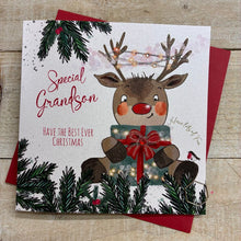  Fun Blank Christms Card Special Grandson Reindeer Fun