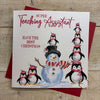 Blank christmas card teaching assistant penguin fun 1