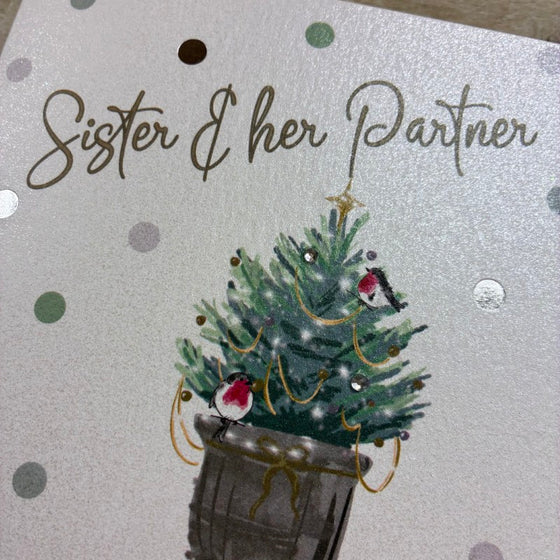 Blank Christmas Card Sister and her partner 2