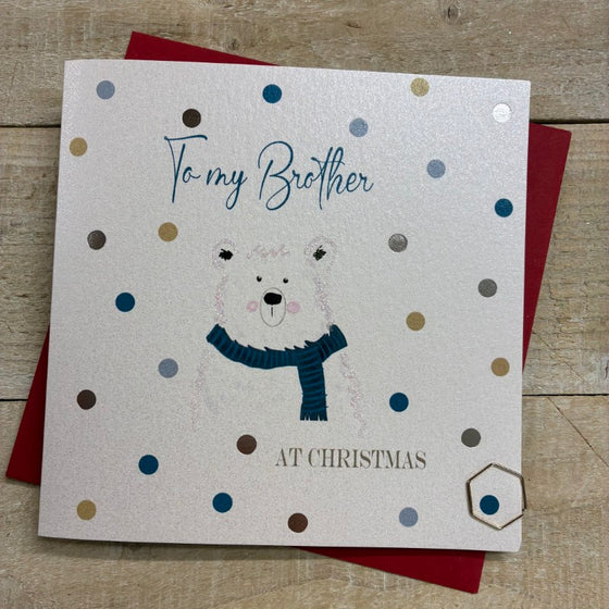fun blank christmas card for brother polar bear fun 1