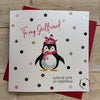 Fun Blank Christmas Card To My Girlfriend Penguin Fun Polka Dots 1