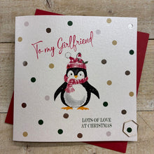  Fun Blank Christmas Card To My Girlfriend Penguin Fun Polka Dots 1