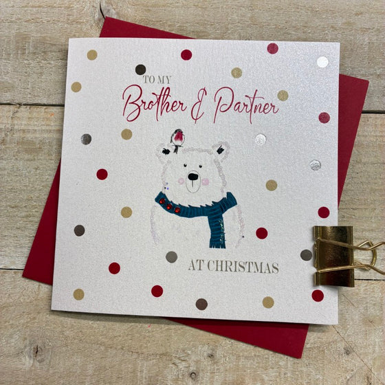 Fun Blank Christmas Card Brother and Partner 1