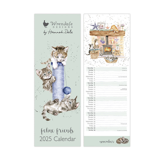 2026 Wrendale Designs Feline Friends Slim Calendar