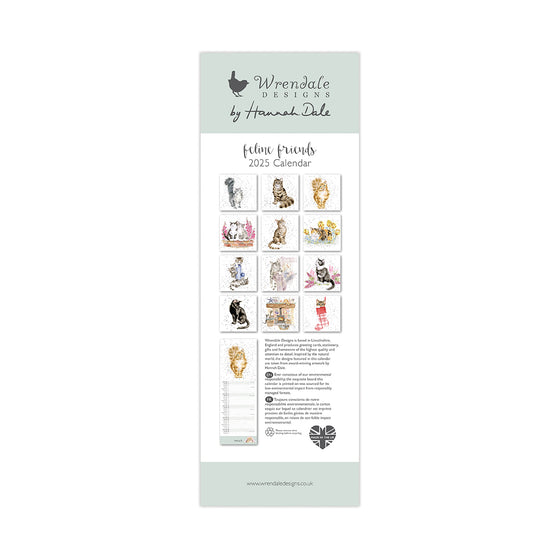 2026 Wrendale Designs Feline Friends Slim Calendar