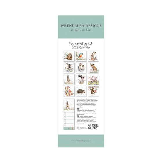 2026 Wrendale Designs Country Set Slim Calendar