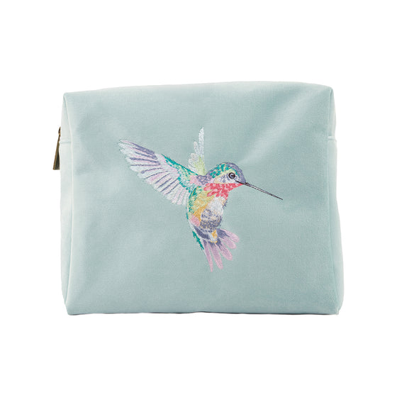 Wrendale Embroidered Hummingbird Cosmetics Bag - Wisteria Wishes