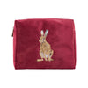Wrendale Embroidered Hare Cosmetics Bag - Golden Hour