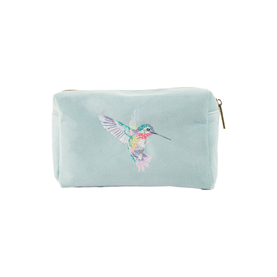 Wrendale Designs Embroidered Hummingbird Make Up Bag - Wisteria Wishes
