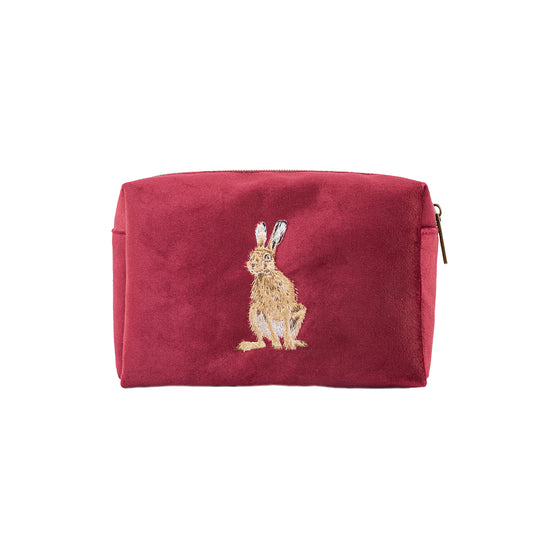 Wrendale Designs Embroidered Hare Make Up Bag - Golden Hour